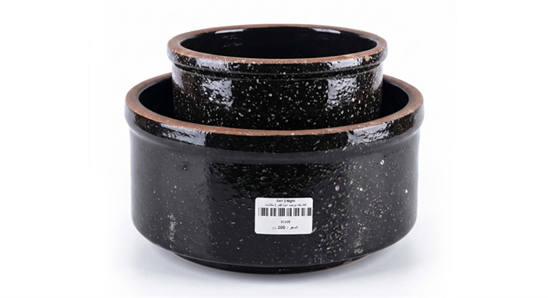 طقم حله جرانيت اسود فخار 3 مقاسات