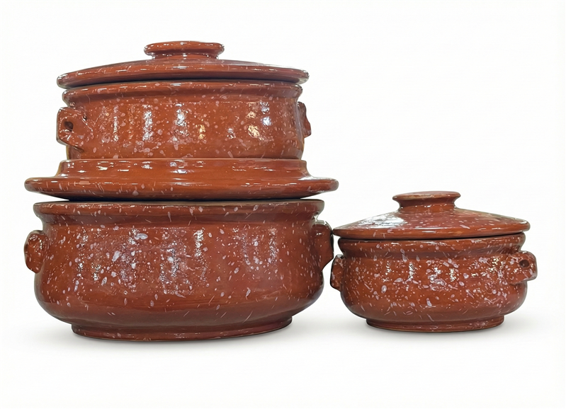 طقم حله جرانيت فخار 3 مقاسات بغطاء